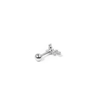 Ezüst Színű Rozsdamentes Acél Egyenesszárú Piercing Pillangóval