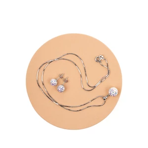 A & ONE S925 Ezüst Gömb Fülbevaló És Nyaklánc Szett Színjátszós Swarovski® Kövekkel