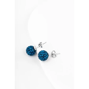 A & ONE S925 Ezüst Gömb Fülbevaló Sötétkék Swarovski® Kövekkel