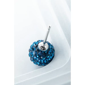 A & ONE S925 Ezüst Gömb Fülbevaló Sötétkék Swarovski® Kövekkel