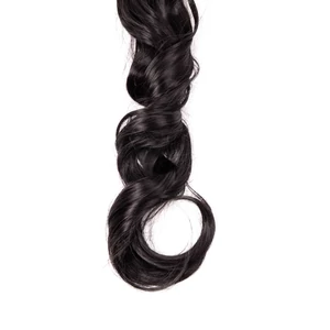 A & ONE Fekete Hullámos Csatos Póthaj Copfhoz, 60 cm