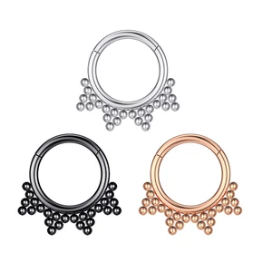 A & ONE Fekete Színű 316L Karika Orr/Fül Piercing