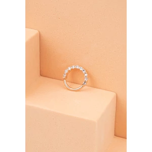 Rosegold Színű, Karika Alakú Piercing Látványos Cirkónia Kövekkel