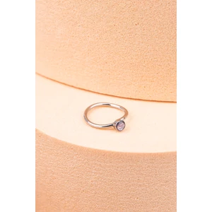 Ezüst Színű 316L Orvosi Acél Karika Orr Piercing Lila Kővel