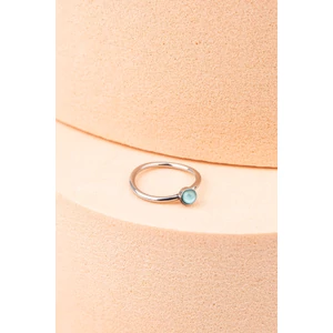 Ezüst Színű 316L Orvosi Acél Karika Orr Piercing Kék Kővel 