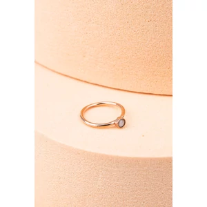 Rosegold Színű 316L Orvosi Acél Karika Orr Piercing Fehér Kővel 