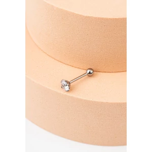 Ezüst Cirkónia Kövekkel Díszített Titánium Egyenesszárú Labret Piercing