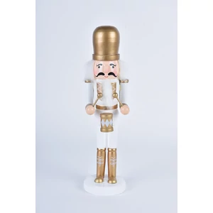 Fehér Ruhás Fából Készült Diótörő Figura - 30 cm