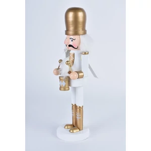 Fehér Ruhás Fából Készült Diótörő Figura - 30 cm