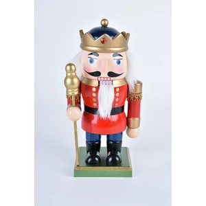 Piros Ruhás Fából Készült Diótörő Figura - 25 cm