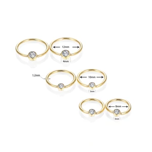 A & ONE Gold Orvosi acél Karika Kapoccsal