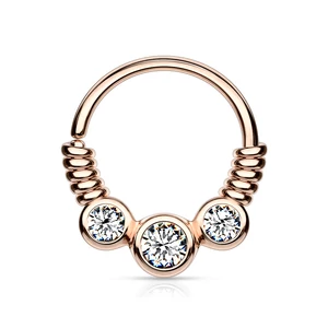 A & ONE Rosegold Rézből Készült Cirkónia Köves Orrpiercing