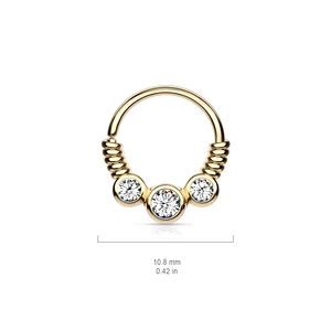 A & ONE Rosegold Rézből Készült Cirkónia Köves Orrpiercing