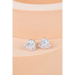 Színváltós Swarovski® Kristályokkal Kirakott S925 Ezüst Szíves Fülbevaló