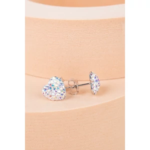 Színváltós Swarovski® Kristályokkal Kirakott S925 Ezüst Szíves Fülbevaló
