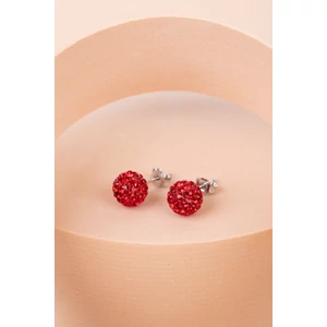 A & ONE S925 Ezüst Gömb Fülbevaló Fehér Swarovski® Kövekkel