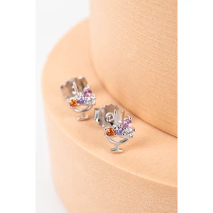 A & ONE S925 Ezüst Koktélpohár Alakú Fülbevaló Színes Swarovski® Kristállyal