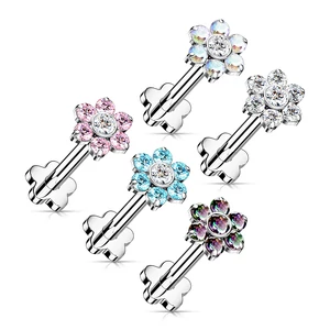 Virág Alakú Titánium Egyenesszárú Labret Piercing 
