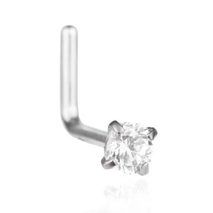 Fehér Köves Rozsdamentes Acél Hajlított Piercing