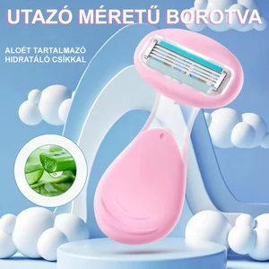Női Műanyag Borotva Aloe Hidratáló Csíkkal És Tartó Tokkal