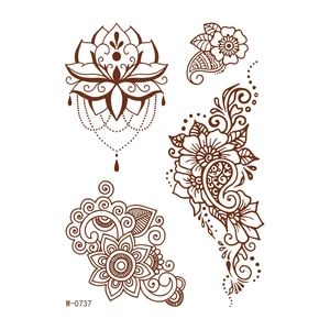 4 Darabos Henna Matrica Tetoválás Szett Virágos Motívumokkal