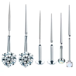 316L Orvosi Acél Belső Menetes Piercing Tű - 1,2 mm