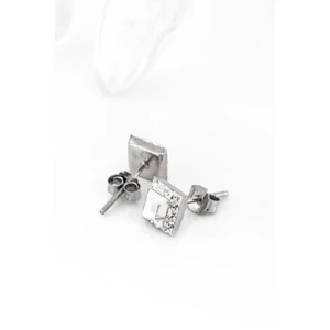 A&ONE S925 Ezüst Négyzet Alakú Fülbevaló Fehér Swarovski® Kövekkel