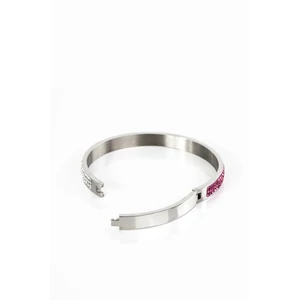 A & ONE Rozsdamentes Acélból Készült Rózsaszín-Fehér Swarovski Kövekkel Kirakott Karperec