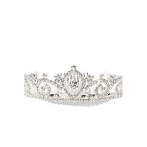 Esküvői Alkalmi Ezüstös Tiara Csillogó Kövekkel Díszítve