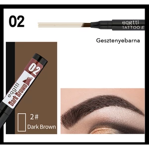 Gesztenyebarna Színű Négy Ágú Vízálló Szemöldökceruza - 02