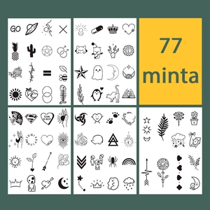 Növényi Alapú Tartós Matrica Tetoválás Készlet 77 db Mintával 