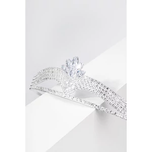 Ezüst Színű Csillogó Kövekkel Díszített Esküvői Tiara