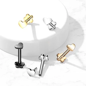 Rózsaarany Színű Szív És Virág Alakú Titánium Egyenesszárú Labret Piercing