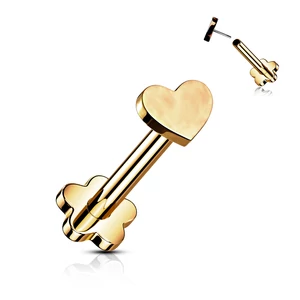 Rózsaarany Színű Szív És Virág Alakú Titánium Egyenesszárú Labret Piercing