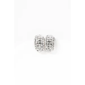 A & ONE Nyitott Félgömb Alakú Fehér Swarovski Köves S925 Ezüst Fülbevaló