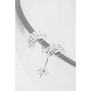 A & ONE Nyitott FélgömbA & ONE Nyitott Félgömb Alakú Fehér Swarovski Köves S925 Ezüst Fülbevaló Alakú Fehér Swarovski Köves S925 Ezüst Fülbevaló