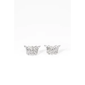 A & ONE Pillangó Alakú Fehér Swarovski® Köves S925 Ezüst Fülbevaló