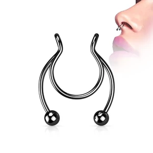 Fekete 316L Orvosi Acél Ál Septum Piercing