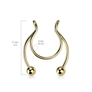 Arany Színű 316L Orvosi Acél Ál Septum Piercing
