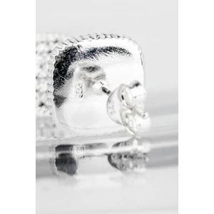 Fehér Swarovski® Kristályokkal Kirakott S925 Ezüst Kocka Fülbevaló