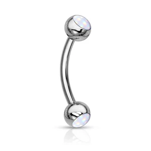 Ezüst Színű Opál Köves Orvosi Acél Szemöldök Piercing