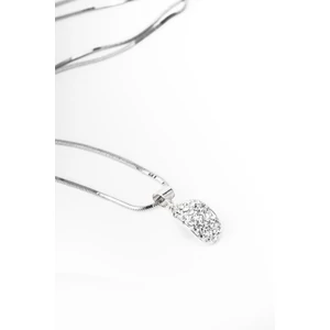 A & ONE S925 Ezüst Nyaklánc Fehér Swarovski® Köves Medállal 