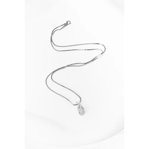 A & ONE S925 Ezüst Nyaklánc Fehér Swarovski® Köves Medállal 