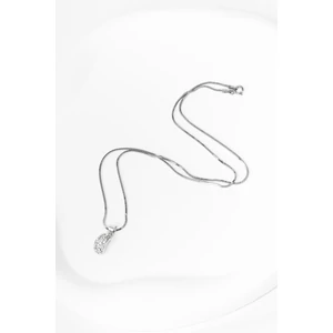 A & ONE S925 Ezüst Nyaklánc Fehér Swarovski® Köves Medállal 