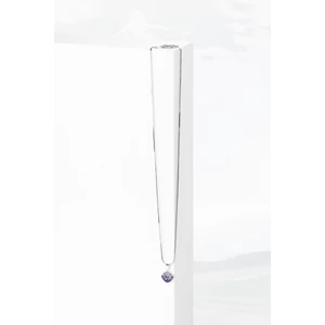 A & ONE S925 Ezüst Nyaklánc Négyzet Alakú Lila És Fehér Swarovski® Köves Medállal 