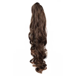 A & ONE Világos Vörösesbarna Csíkos Hullámos Csatos Póthaj Copfhoz - 60 cm