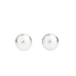 Gyöngyházfehér S925 Fülbevaló - 7,7 mm