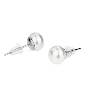 Gyöngyházfehér S925 Fülbevaló - 7,7 mm