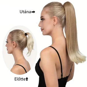 A & ONE Szőke Csatos Egyenes Melírozott Póthaj Copfhoz és Lófarokhoz- 55 cm