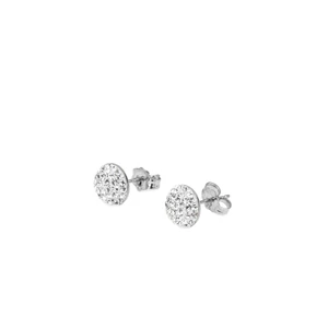 Fehér színű Swarovski Kövekkel Díszített Apró S925 Ezüst Fülbevaló
